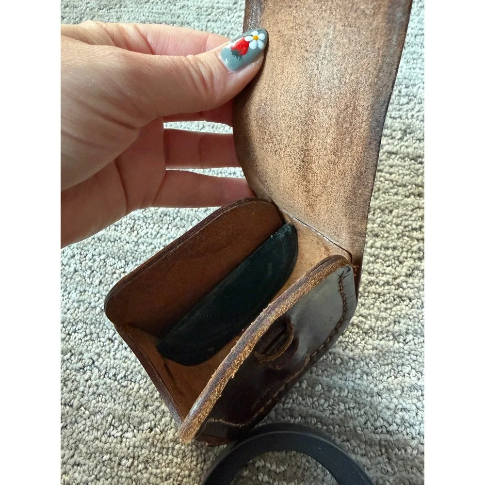Canon R 35mm 1:2.5 Lens Hood 60mm Clamp-On Japan with Leather Case